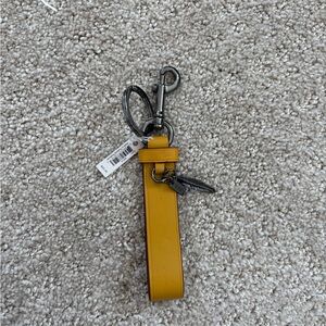 NWT Coach Leather Keychain with Silver Hardware